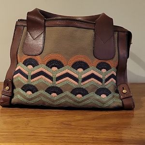 Fossil embroidered handbag